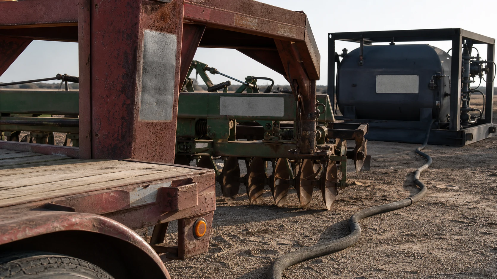 Trailer, agricultural equipment, and industrial steel with matching prepared test patches